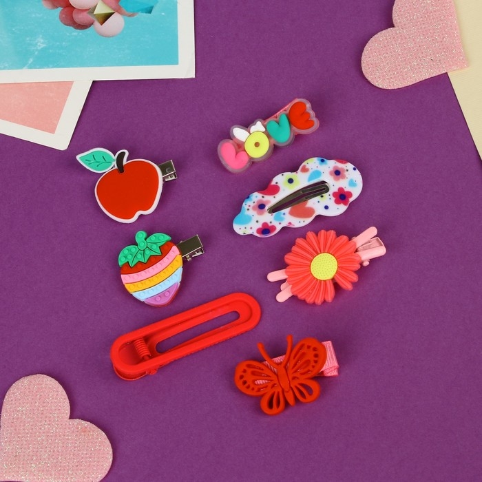 Набор для волос  Набор для волос "Маленькие радости" (14 шт) семицветик, красный