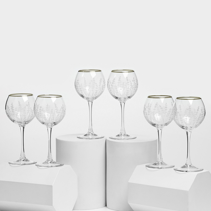 Набор стеклянных фужеров «Лаванда», 350 мл, 6 шт Набор стеклянных фужеров «Лаванда», 350 мл, 6 шт