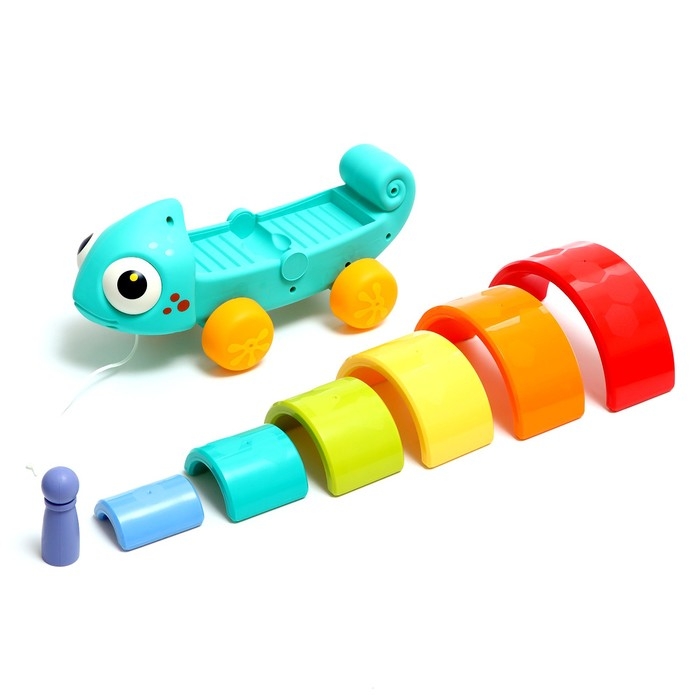 Развивающая каталка «Радужный хамелеон» Развивающая каталка «Радужный хамелеон»