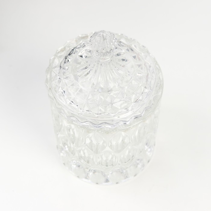 Шкатулка стекло цилиндр Шкатулка стекло цилиндр "Узоры и купол" прозрачный 16х8,5х8,5 см