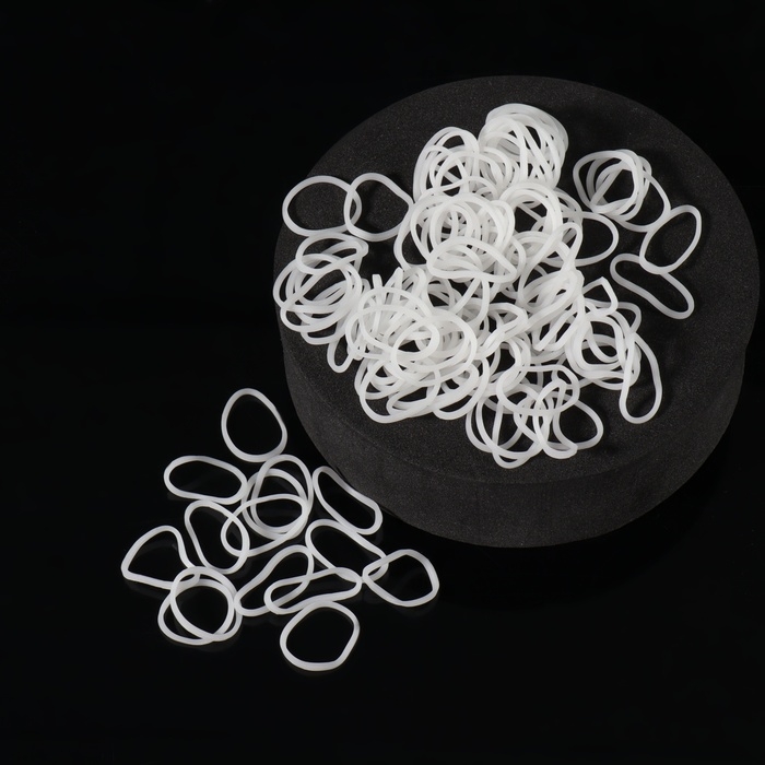 Силиконовые резинки для волос, набор, d = 1,3 см, 50 гр, цвет белый Силиконовые резинки для волос, набор, d = 1,3 см, 50 гр, цвет белый