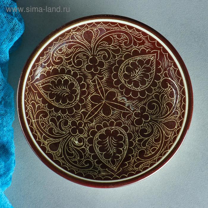 Набор чайный Риштанская Керамика Набор чайный Риштанская Керамика "Узоры", 9 предметов, (чайник 0.8 л, пиалы 0.3 л)