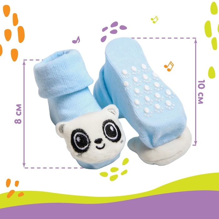 Носочки для малышей «Панда», с погремушкой, Крошка Я Носочки для малышей «Панда», с погремушкой, Крошка Я