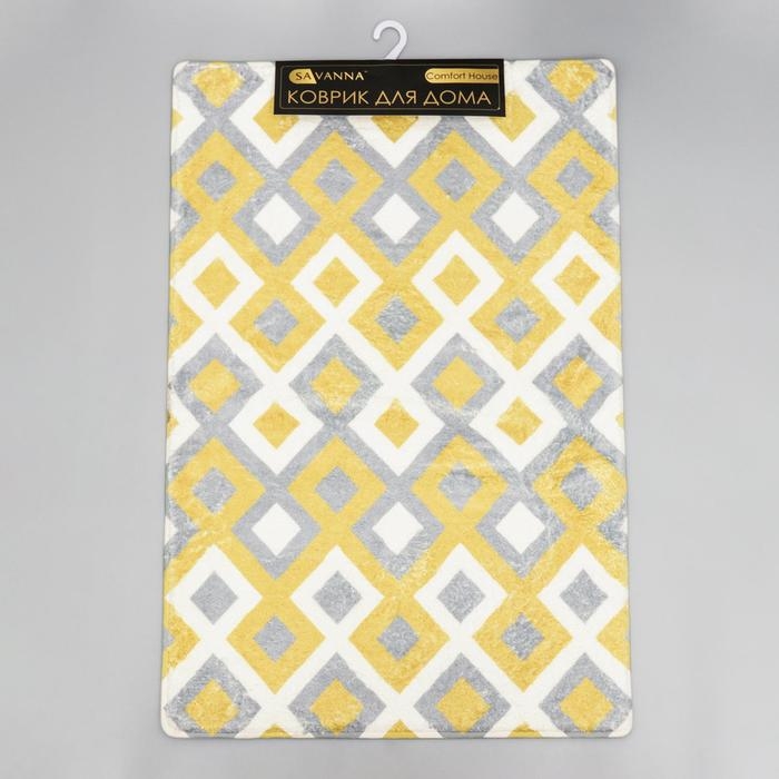 Коврик для ванной SAVANNA «Роиз», 60×90 см, цвет горчично-серый Коврик для ванной SAVANNA «Роиз», 60×90 см, цвет горчично-серый