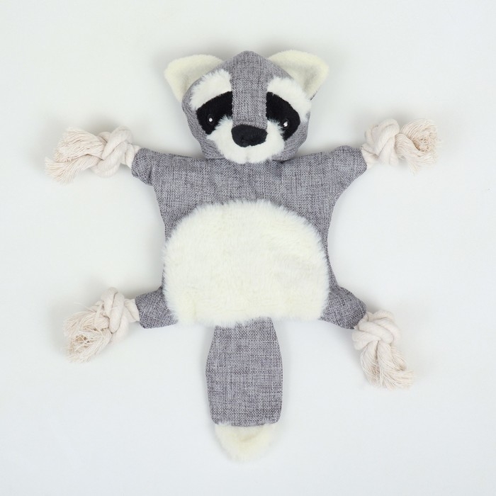 Игрушка текстильная с канатом  Игрушка текстильная с канатом "Енот" с пищалкой, шуршащая, 26 х 28 см