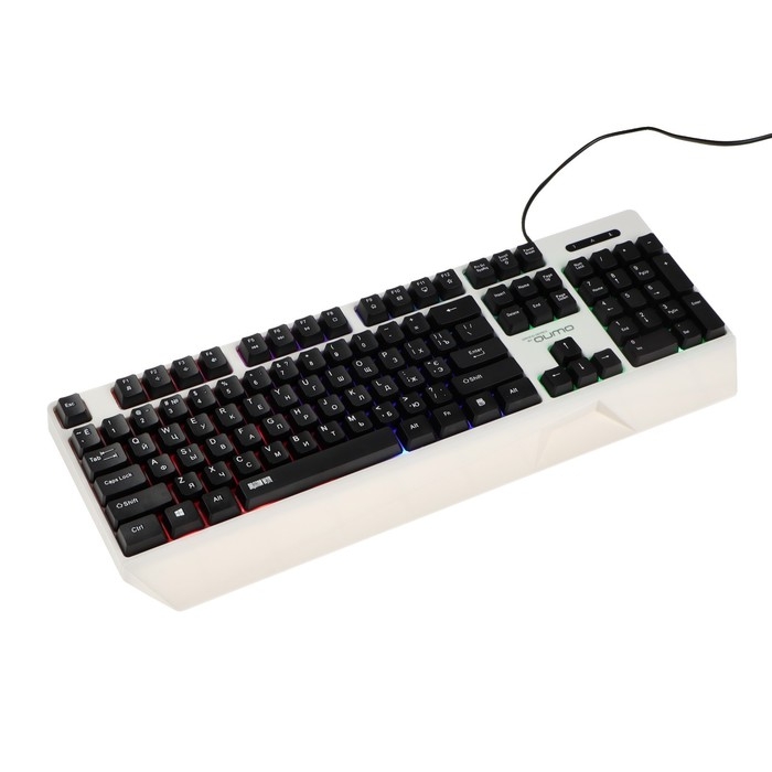 Клавиатура Qumo Twins K68, игровая, проводная, мембранная, 104 клавиши, USB, подсв, чёрная Клавиатура Qumo Twins K68, игровая, проводная, мембранная, 104 клавиши, USB, подсв, чёрная