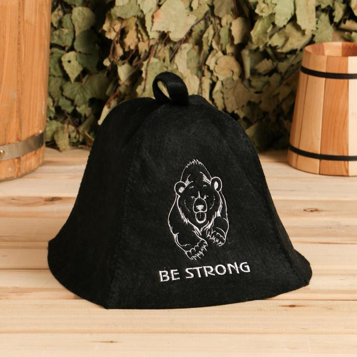 Шапка для бани  Шапка для бани "Be strong"