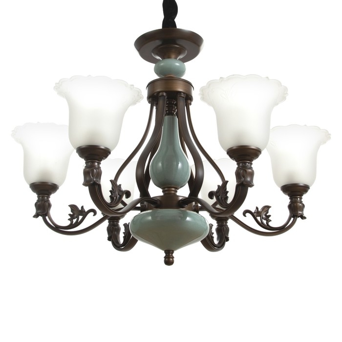 Люстра Люстра "Эстери" 6х40Вт Е27 кофейно-зеленый 75х75х57 см BayerLux