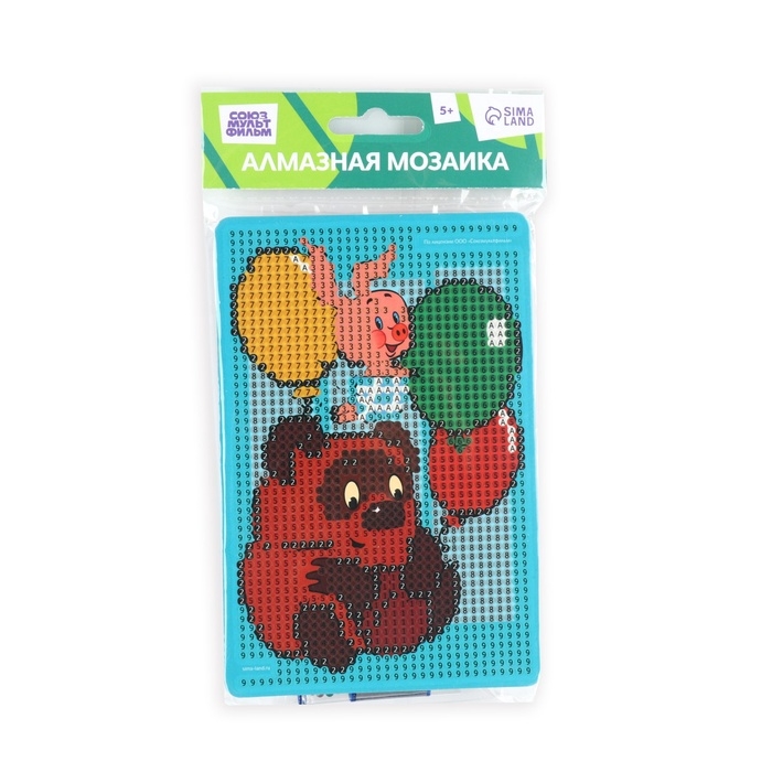 Алмазная мозаика для детей  Алмазная мозаика для детей "Винни Пух и Пятачок", 10*15 см