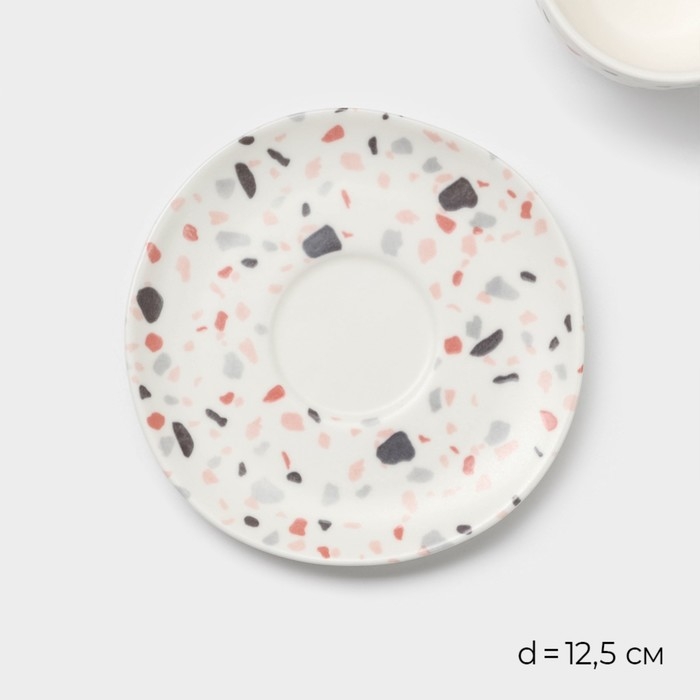 Набор чайный фарфоровый Magistro Terazzo, 4 предмета: 2 чашки 150 мл, 2 блюдца d=12,5 см Набор чайный фарфоровый Magistro Terazzo, 4 предмета: 2 чашки 150 мл, 2 блюдца d=12,5 см