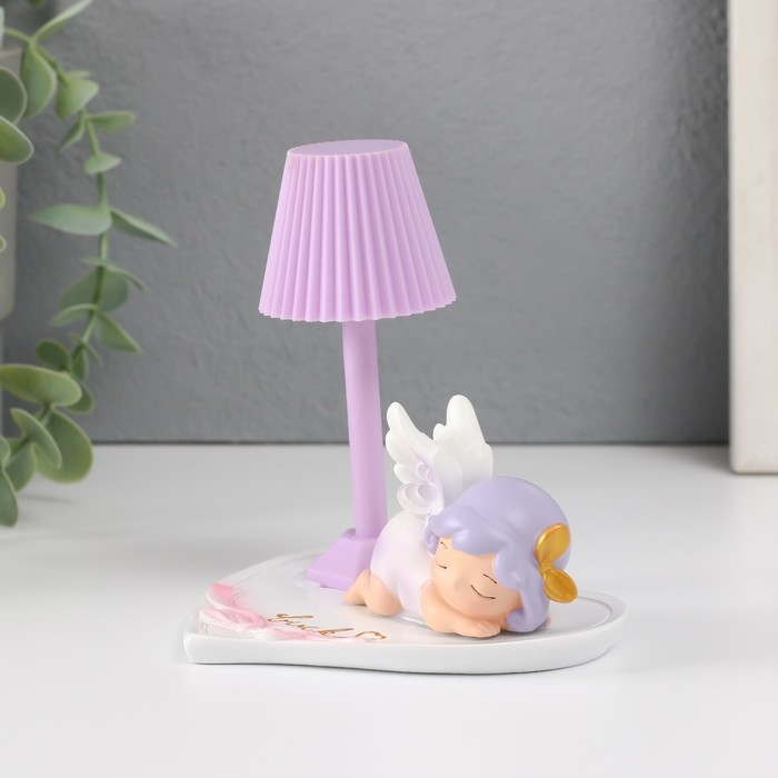 Сувенир пластик свет  Сувенир пластик свет "Спящая малышка-ангел" МИКС 10,8х10,5х11 см