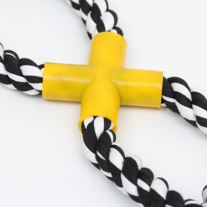 Игрушка канатная Игрушка канатная "Восьмёрка с кольцами", до 28 см, до 115 г, чёрно-жёлтая серия