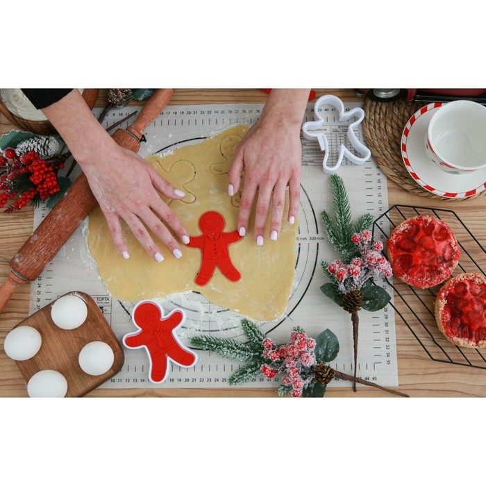 Форма для печенья с 3-мя печатями двухсторонними и прессом Доляна «Пряничный человечек», 13×11×3,5 см, цвет МИКС Форма для печенья с 3-мя печатями двухсторонними и прессом Доляна «Пряничный человечек», 13×11×3,5 см, цвет МИКС