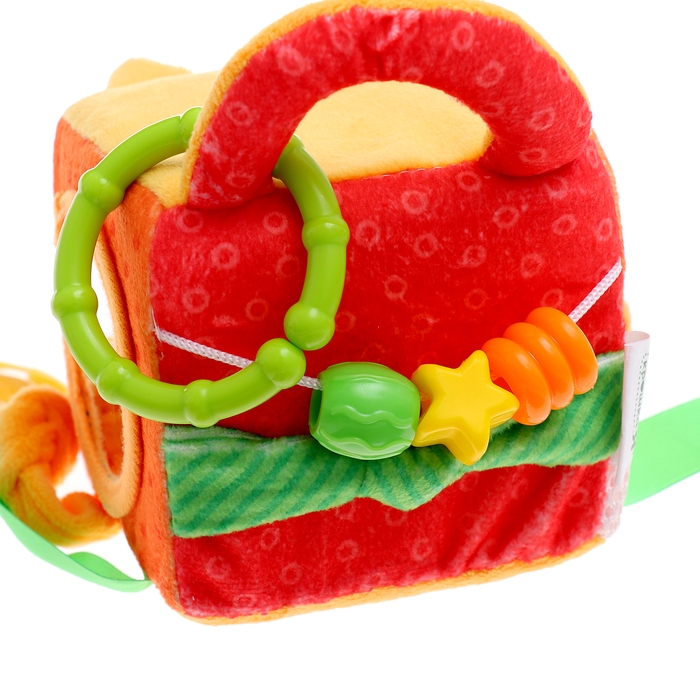 Развивающая игрушка «Кубик: Котик», с прорезывателем, шуршит и звенит Развивающая игрушка «Кубик: Котик», с прорезывателем, шуршит и звенит