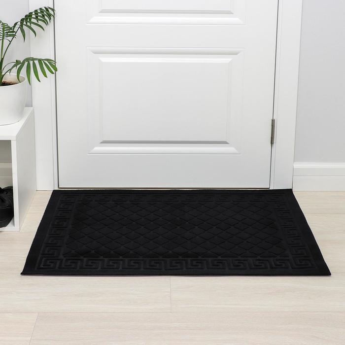 Коврик влаговпитывающий «Чешуйки», 60×90 см, цвет чёрный Коврик влаговпитывающий «Чешуйки», 60×90 см, цвет чёрный