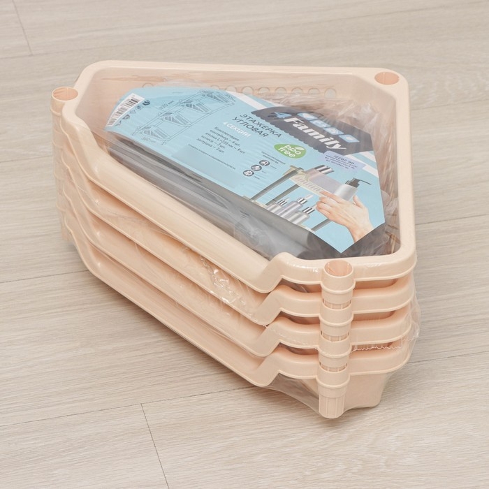 Этажерка угловая 4-х секционная, на колёсиках, цвет МИКС Этажерка угловая 4-х секционная, на колёсиках, цвет МИКС