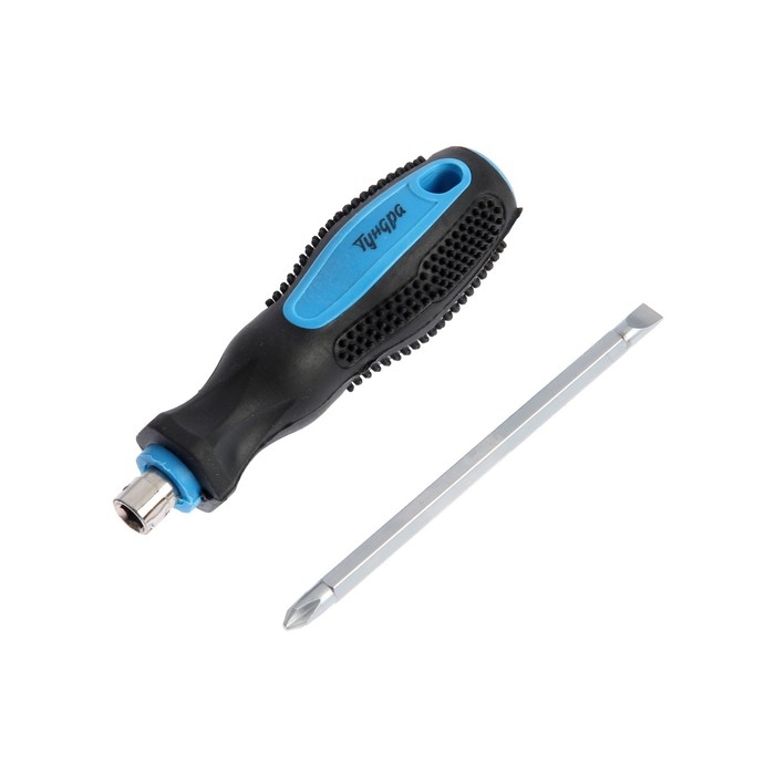 Отвертка комбинированная ТУНДРА, 2 в 1, сатин, 2К рукоятка, магнит, PH2/SL6 х 100 мм Отвертка комбинированная ТУНДРА, 2 в 1, сатин, 2К рукоятка, магнит, PH2/SL6 х 100 мм