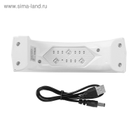 Лампа для гель-лака Luazon LUF-11, LED, 9 Вт, 3 диода, таймер 60 с, USB, белая