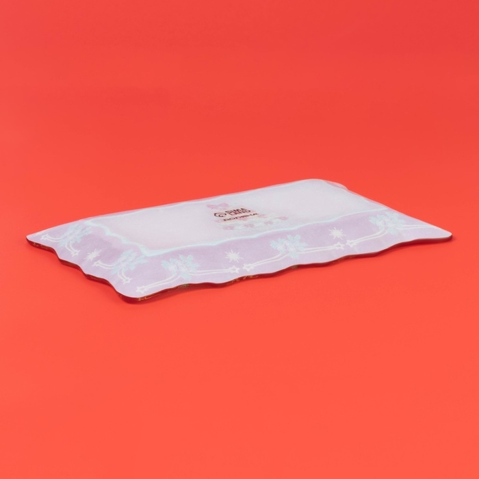 Блюдо стеклянное прямоугольное Доляна «Новогодняя ель», 25×15 см, цвет красный Блюдо стеклянное прямоугольное Доляна «Новогодняя ель», 25×15 см, цвет красный