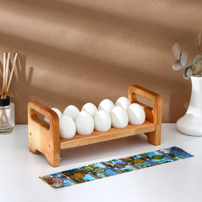 Пасхальный набор Adelica, подставка для яиц на ножках 10 ячеек, термонаклейки 7 шт, берёза Пасхальный набор Adelica, подставка для яиц на ножках 10 ячеек, термонаклейки 7 шт, берёза