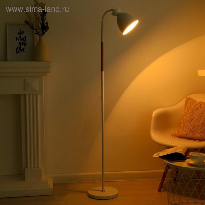 Торшер "Нова" 1х60Вт E27 белый 34х21,5х162 см.