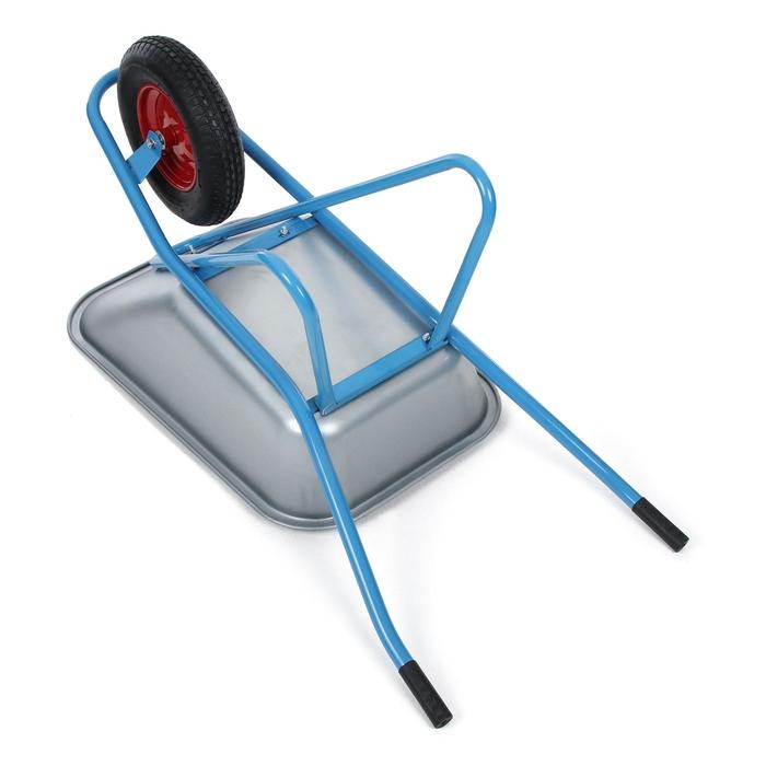 Тачка строительная, одноколёсная: груз/п 180 кг, объём 100 л, синие ручки Тачка строительная, одноколёсная: груз/п 180 кг, объём 100 л, синие ручки