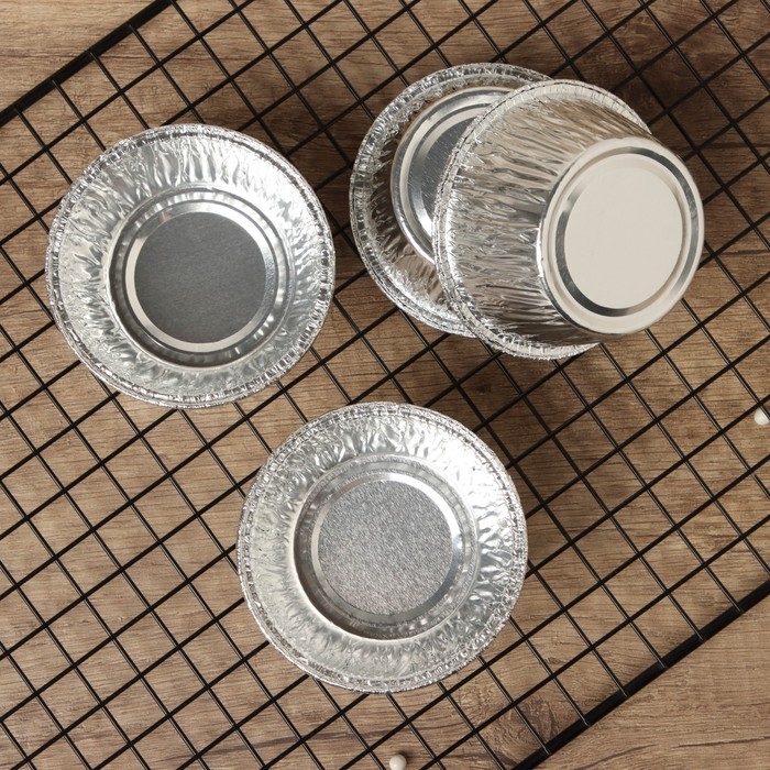 Набор форм для выпечки из фольги Доляна, 160 мл, 8×3,5 см, 50 шт Набор форм для выпечки из фольги Доляна, 160 мл, 8×3,5 см, 50 шт