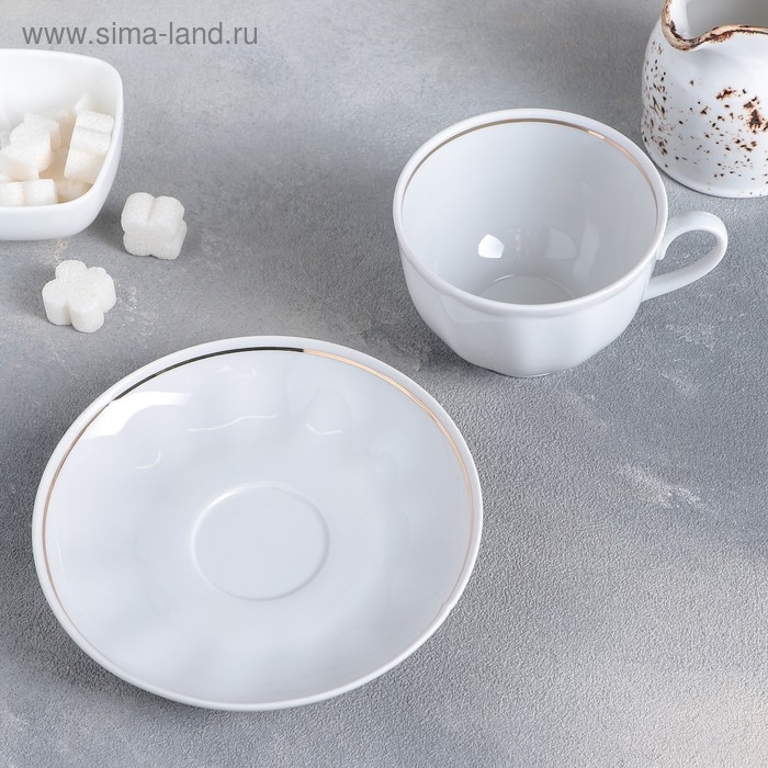 Чайная пара фарфоровая , 275 мл, чашка d=9,2 см, блюдце d=15 см Чайная пара фарфоровая , 275 мл, чашка d=9,2 см, блюдце d=15 см