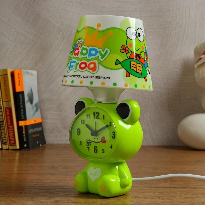 Часы-светильник Часы-светильник "Весёлая лягушка", с будильником, дискретный ход