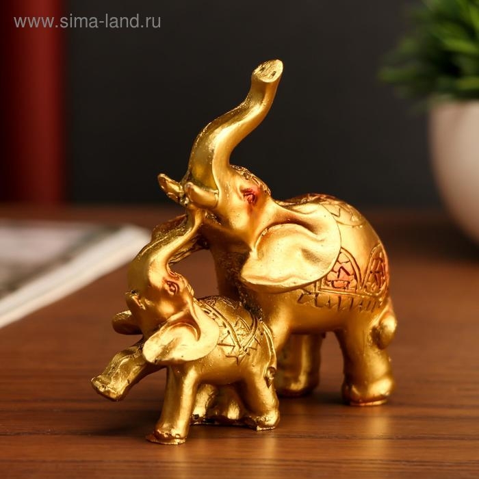 Сувенир полистоун Сувенир полистоун "Слон со слонёнком мозаика на попоне"МИКС 12х12х4 см