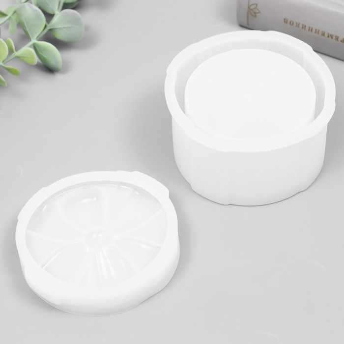 Молд силикон Молд силикон "Шкатулка - бантик круглая" с крышкой 9,8х9,8х6,9 см