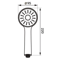 Душевая лейка ZEIN Z0401, 4 режима, средняя, d=95 мм, пластик, цвет хром