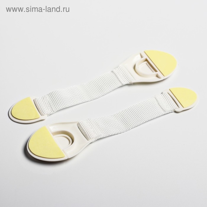 Набор блокираторов для дверей и ящиков, на ленте, универсальные, тканевые, 2 шт., цвет белый, Крошка Я Набор блокираторов для дверей и ящиков, на ленте, универсальные, тканевые, 2 шт., цвет белый, Крошка Я