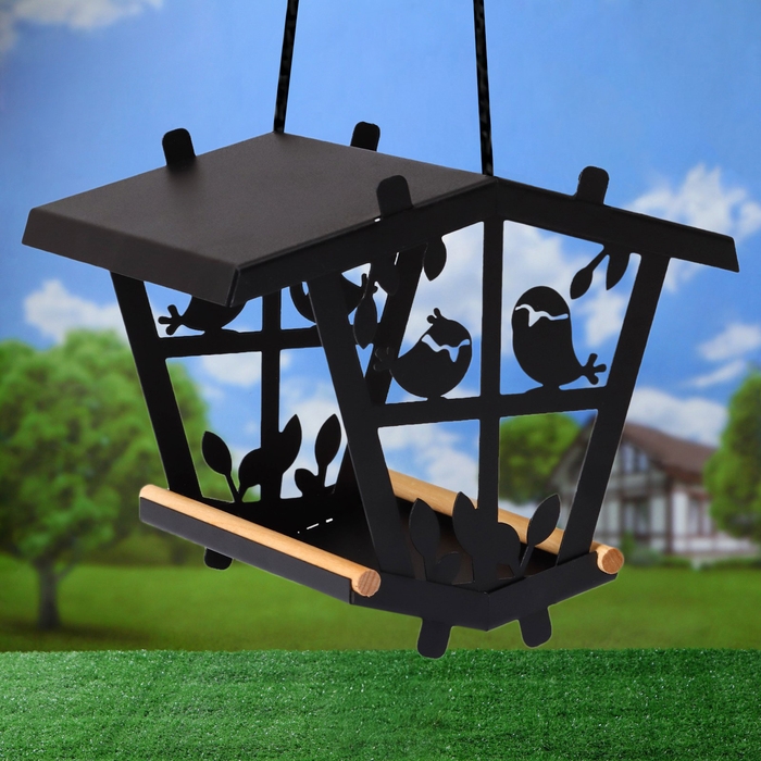 Кормушка для птиц  Кормушка для птиц "Теремок" черные боковины, 26х20,5х20см