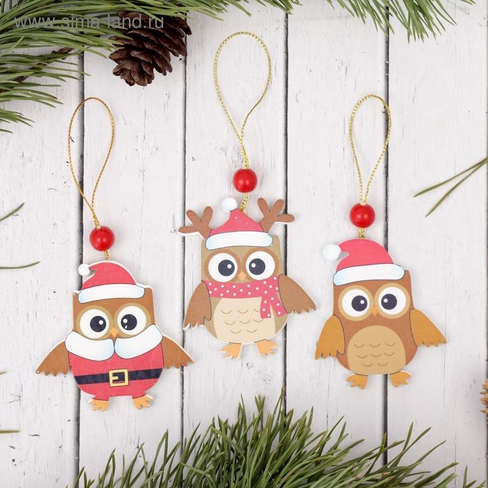 Подвеска новогодняя «Совята», МИКС Подвеска новогодняя «Совята», МИКС