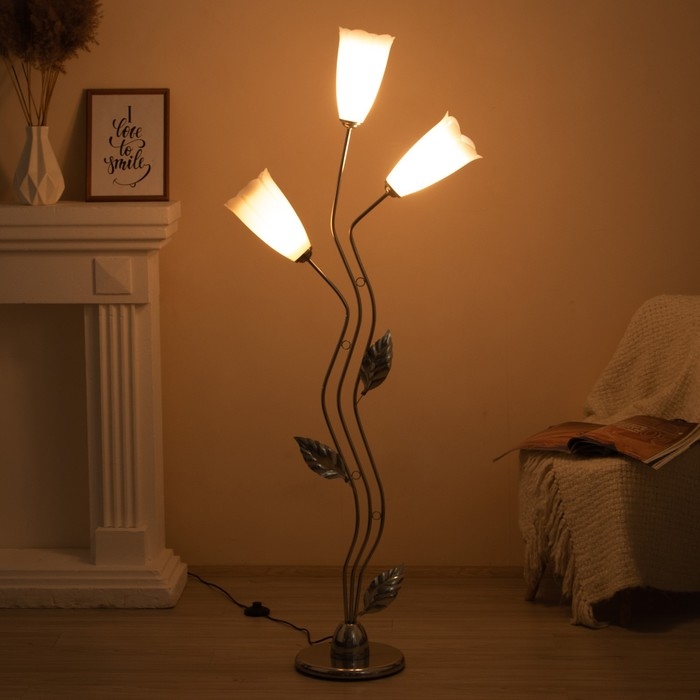 Торшер  Торшер "Изгиб" 3x15Вт E27 хром