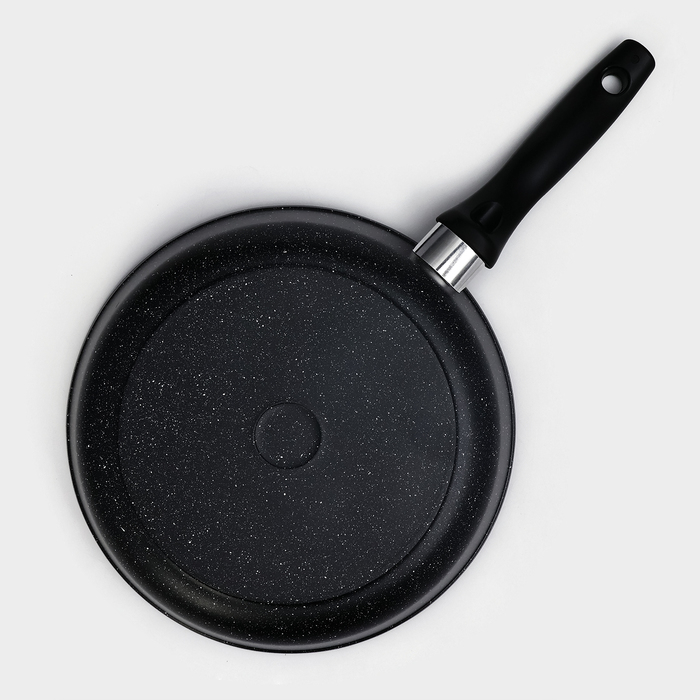 Сковорода Доляна &laquo;Элит&raquo;, d=26 см, антипригарное покрытие, пластиковая ручка, алюминий, чёрная