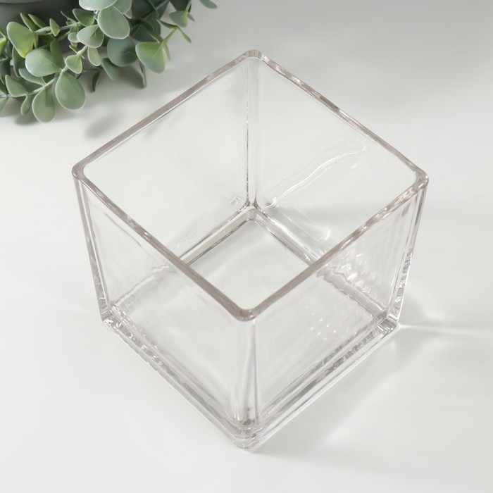 Подсвечник стекло на 1 свечу Подсвечник стекло на 1 свечу "Квадратный" прозрачный 12х12х12 см