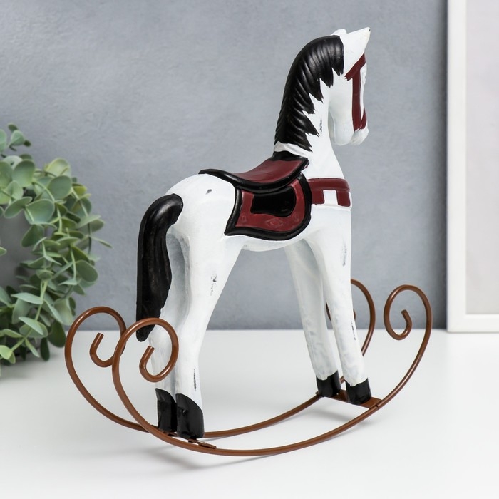 Сувенир дерево Сувенир дерево "Лошадка-качалка" белая с красным 22х5х23 см