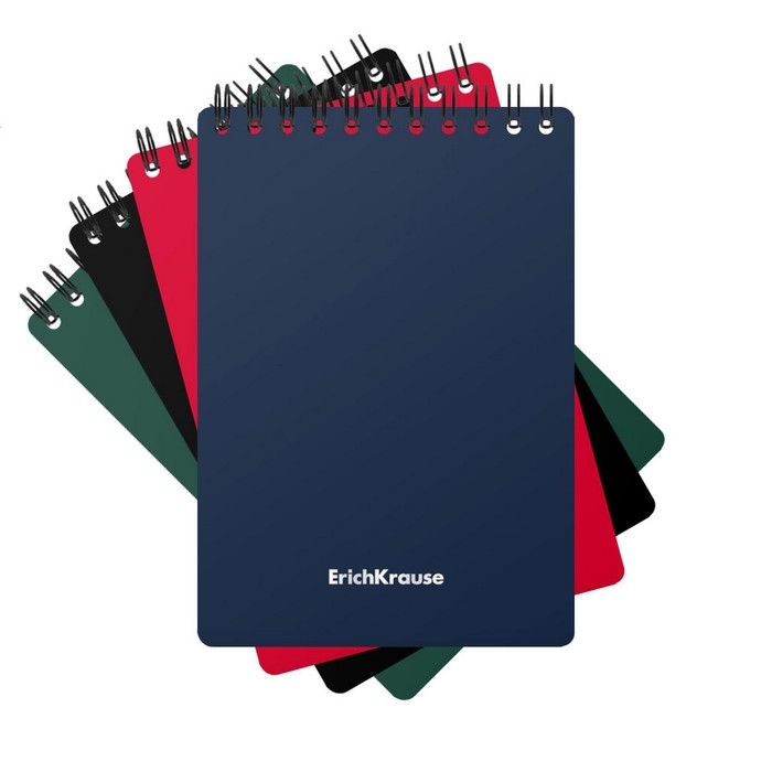 Блокнот на гребне А6, 60 листов, клетка, ErichKrause  Блокнот на гребне А6, 60 листов, клетка, ErichKrause "Classic", пластиковая обложка шелкография, блок офсет белизна 100%, блок офсет, микс