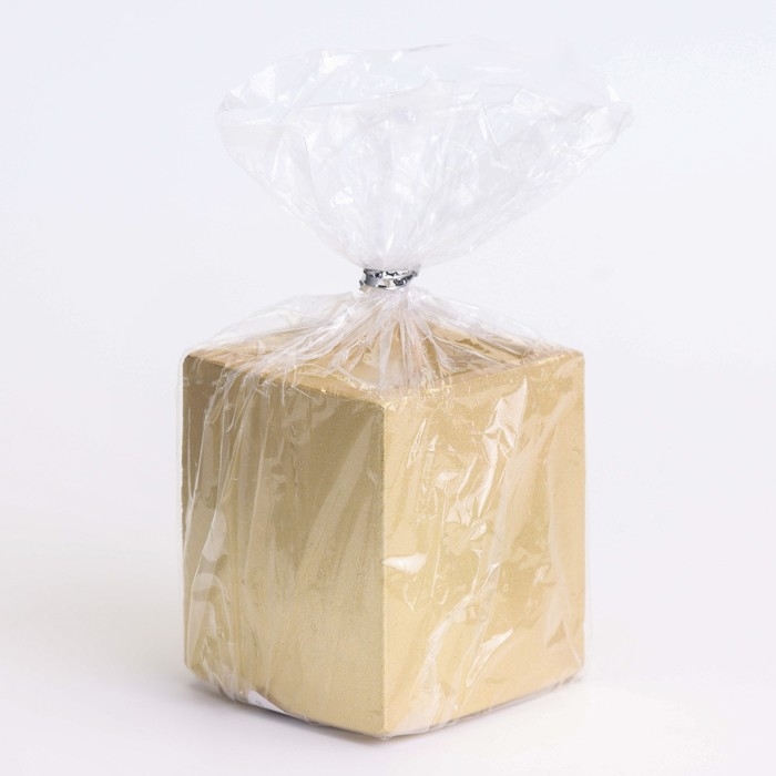 Свеча  Свеча "Квадрат" в подсвечнике из гипса,5х6см,золото