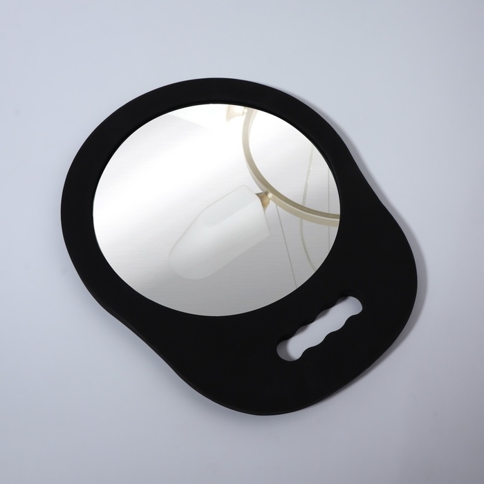 Зеркало с ручкой, d зеркальной поверхности 22,5 см, цвет чёрный Зеркало с ручкой, d зеркальной поверхности 22,5 см, цвет чёрный