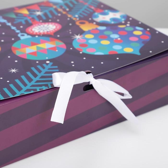 Коробка подарочная новогодняя складная двухсторонняя «Сияй в Новом году», 31 х 24.5 х 8 см, Новый год Коробка подарочная новогодняя складная двухсторонняя «Сияй в Новом году», 31 х 24.5 х 8 см, Новый год