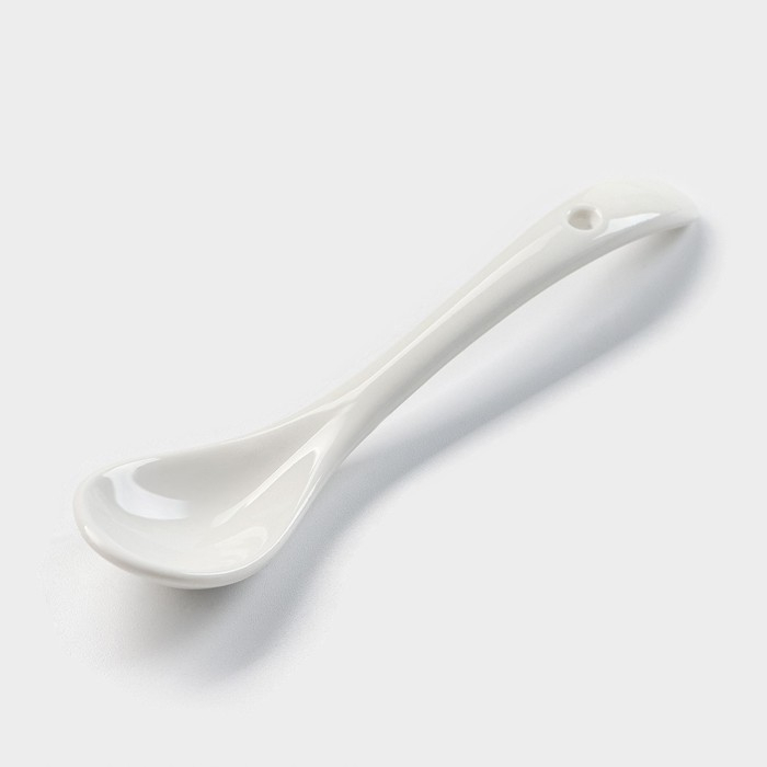 Банка для хранения сыпучих продуктов с ложкой BellaTenero, 280 мл, 9×9,5 см, с бамбуковой крышкой, фарфоровая, цвет белый