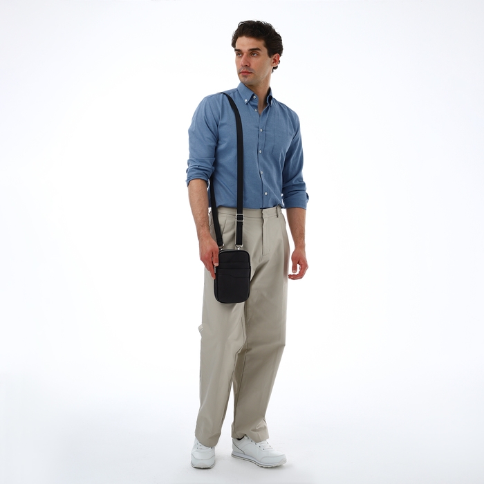 Сумка мужская через плечо TEXTURA, искусственная кожа, цвет коричневый Сумка мужская через плечо TEXTURA, искусственная кожа, цвет коричневый