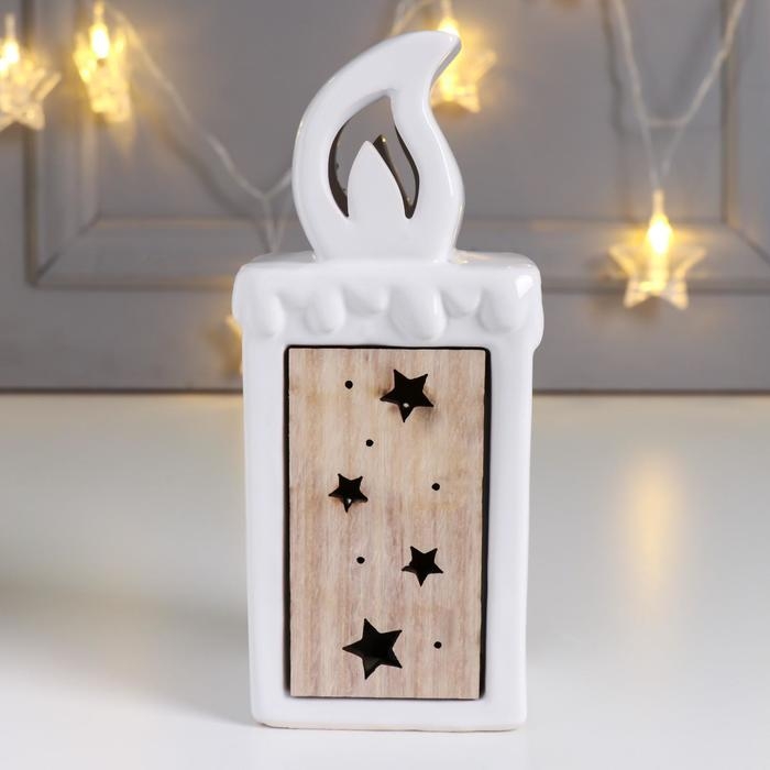 Сувенир керамика, дерево световой Сувенир керамика, дерево световой "Свеча" 17,6х6х7,6 см