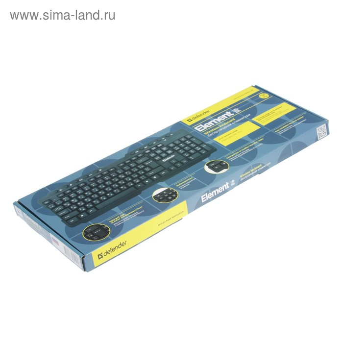 Клавиатура Defender Element HB-195 RU, беспроводная, мембранная, 114 клав, USB,   черная Клавиатура Defender Element HB-195 RU, беспроводная, мембранная, 114 клав, USB,   черная