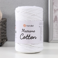 Пряжа "Macrame Cotton" 20% полиэстер,80% хлопок  225м/250гр (751 белый)