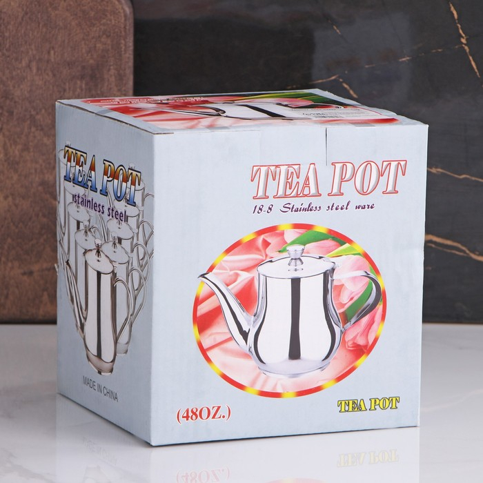 Чайник заварочный из нержавеющей стали «Султан», 1,2 л, 201 сталь, цвет хромированный Чайник заварочный из нержавеющей стали «Султан», 1,2 л, 201 сталь, цвет хромированный