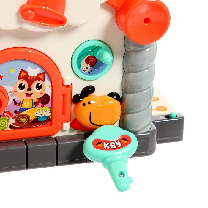 Игрушка развивающая логическая «Домик с ручкой», световые и звуковые эффекты, счёты, пианино, сортер Игрушка развивающая логическая «Домик с ручкой», световые и звуковые эффекты, счёты, пианино, сортер